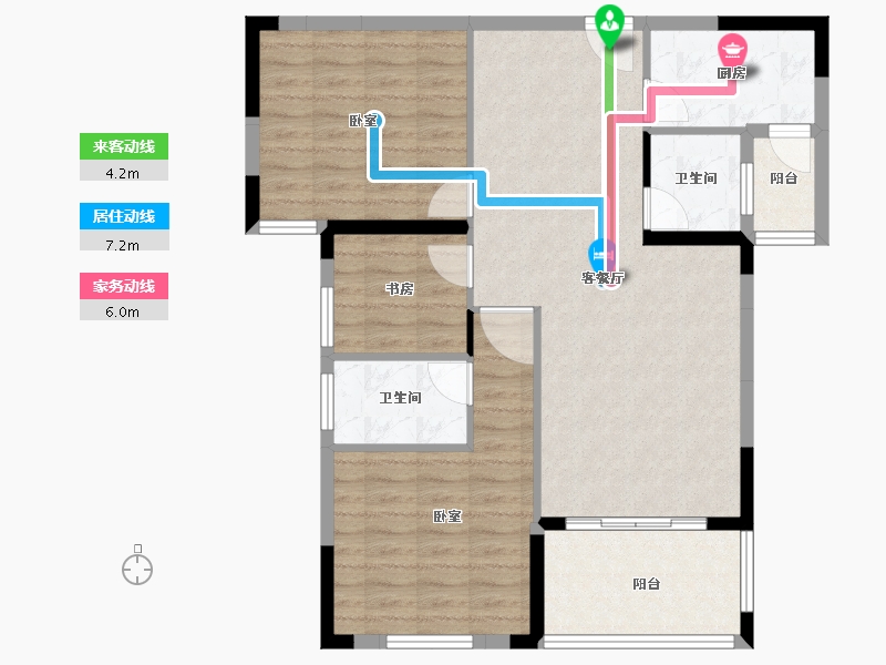 河南省-信阳市-信达公园壹号-91.05-户型库-动静线