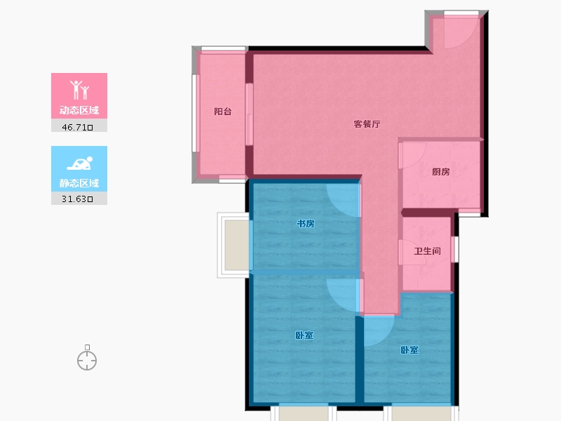 河南省-郑州市-汇泉景悦城-70.00-户型库-动静分区