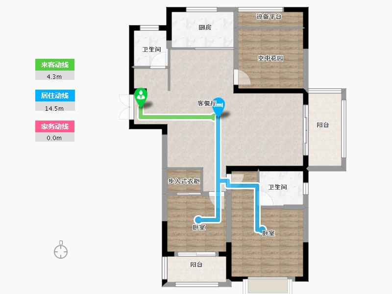 河南省-信阳市-信合翡翠学府-109.05-户型库-动静线