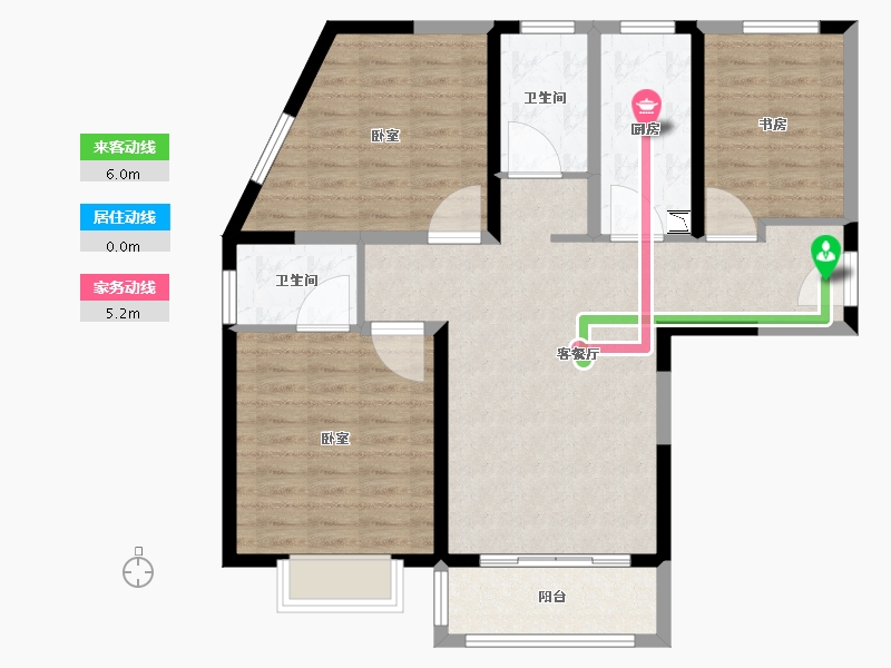 河南省-郑州市-蓝宝·桃源里-91.61-户型库-动静线