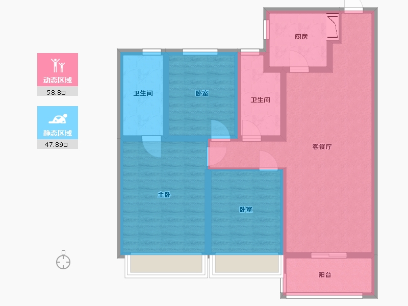 江苏省-苏州市-科技城金茂府-94.00-户型库-动静分区