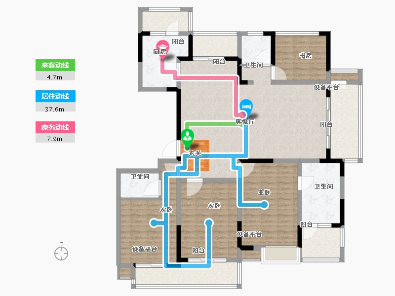 江苏省-常州市-滨江天宸-154.22-户型库-动静线