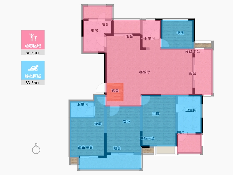 江苏省-常州市-滨江天宸-154.22-户型库-动静分区