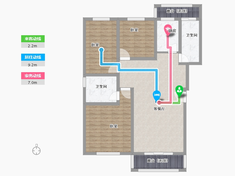 河南省-信阳市-中汇澜湾-103.99-户型库-动静线