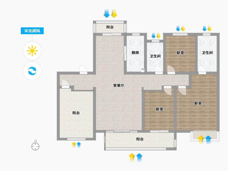 河南省-许昌市-建业百城天地-131.99-户型库-采光通风