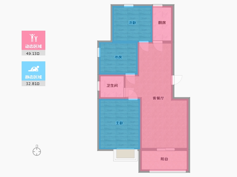 山东省-临沂市-金地·南都雅居-72.65-户型库-动静分区