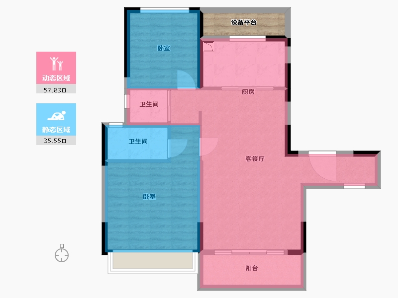 河南省-漯河市-临颍碧桂园-88.00-户型库-动静分区