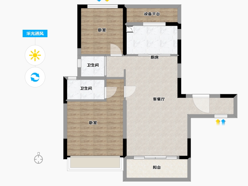 河南省-漯河市-临颍碧桂园-88.00-户型库-采光通风