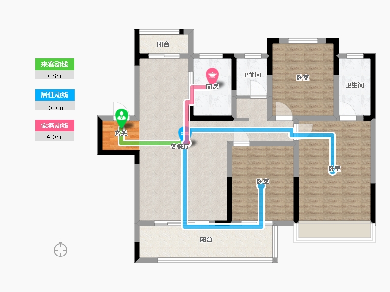 河南省-许昌市-禹州建业春天里-107.99-户型库-动静线