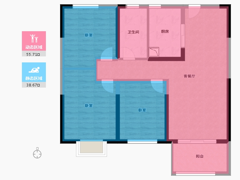 河南省-郑州市-正商兰庭华府-84.04-户型库-动静分区