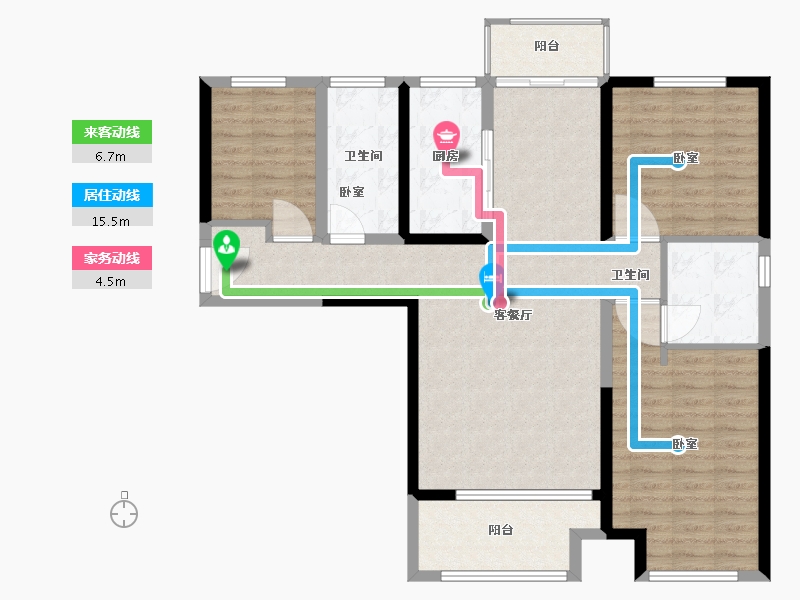 河南省-南阳市-建业壹号城邦-105.00-户型库-动静线