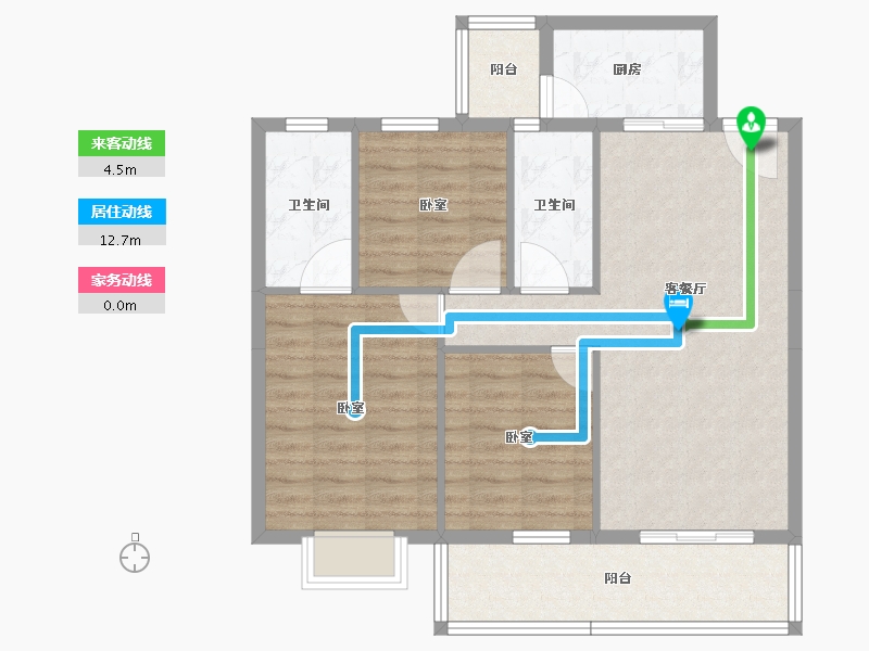 河南省-信阳市-信达公园壹号-87.74-户型库-动静线