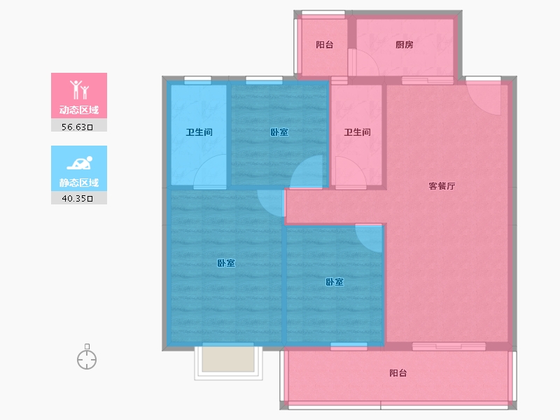 河南省-信阳市-信达公园壹号-87.74-户型库-动静分区