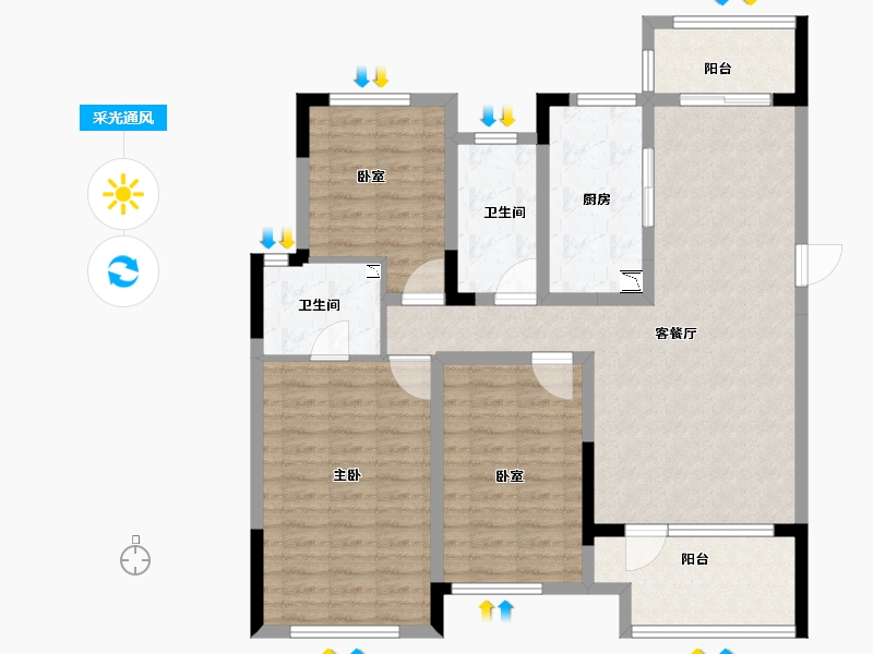 河南省-商丘市-建业公园里-104.10-户型库-采光通风