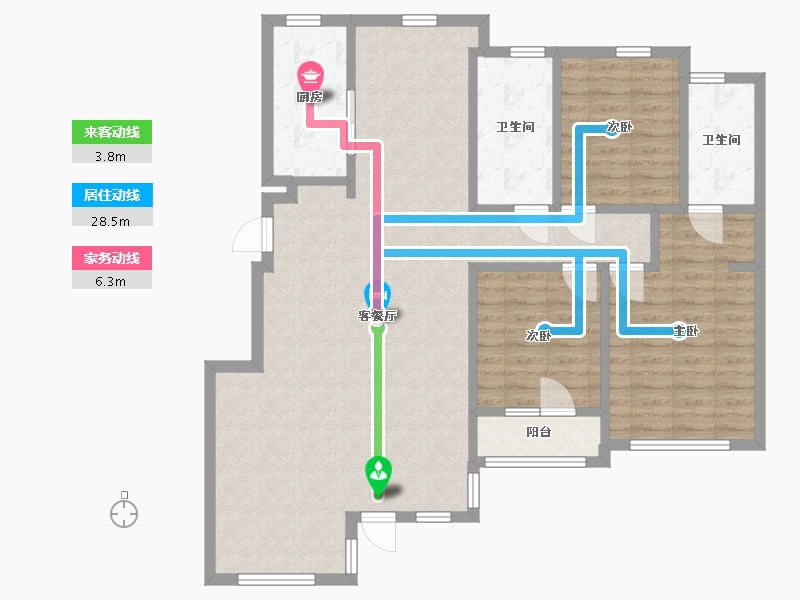 辽宁省-大连市-一方天鹅湖-109.89-户型库-动静线