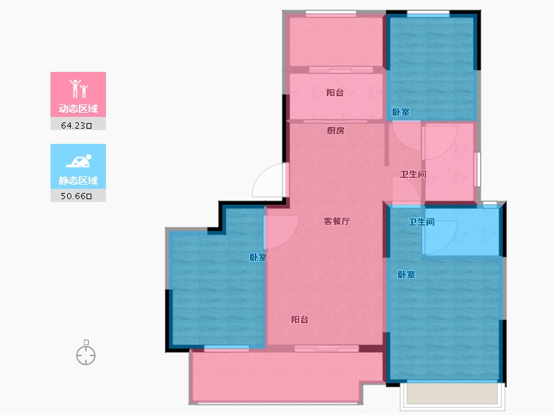 河南省-许昌市-大正·鲲府-104.00-户型库-动静分区