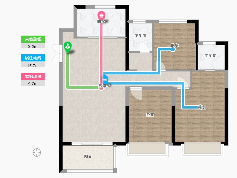 河南省-漯河市-东方今典境界-105.00-户型库-动静线