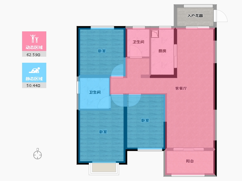 河南省-郑州市-正商兰庭华府-105.88-户型库-动静分区