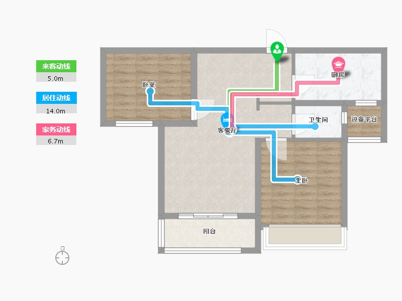 河南省-许昌市-长葛建业森林半岛-68.00-户型库-动静线