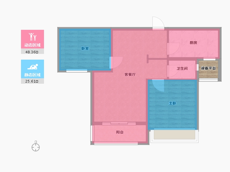 河南省-许昌市-长葛建业森林半岛-68.00-户型库-动静分区