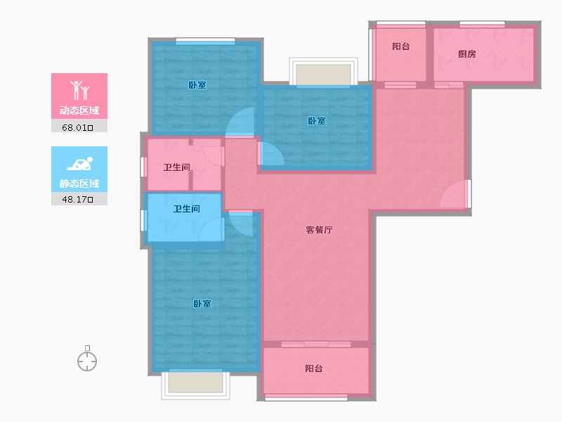 河南省-信阳市-林溪佳苑-103.00-户型库-动静分区