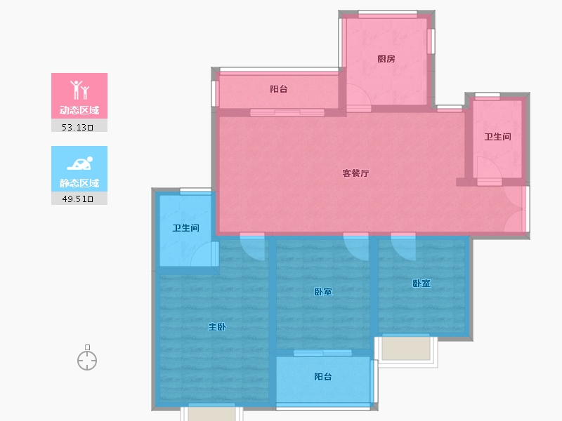 河南省-南阳市-金川美景春天-91.00-户型库-动静分区