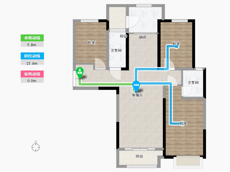 河南省-漯河市-建业西城森林半岛三期·云熙府-108.00-户型库-动静线