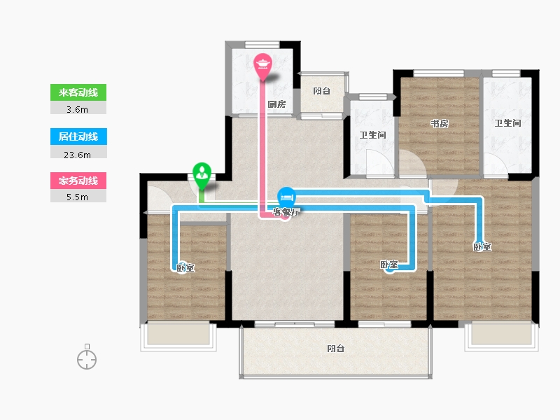 河南省-许昌市-长葛建业桂园新苑-115.01-户型库-动静线