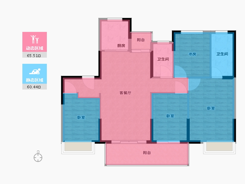 河南省-许昌市-长葛建业桂园新苑-115.01-户型库-动静分区