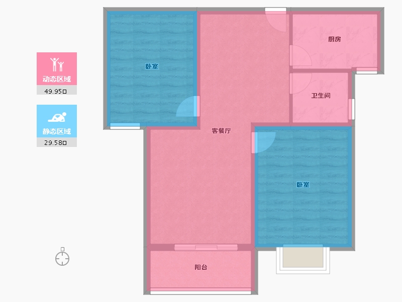 河南省-信阳市-华鼎·蓝天家苑-71.19-户型库-动静分区