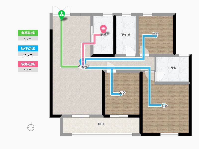 山东省-临沂市-拉菲公馆-105.00-户型库-动静线