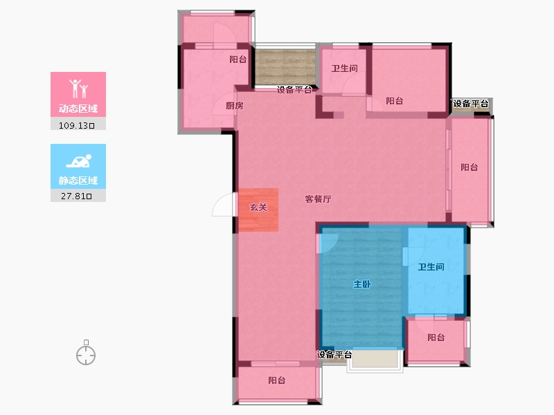 江苏省-常州市-滨江天宸-128.00-户型库-动静分区