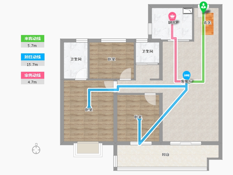 河南省-郑州市-碧桂园名门凤凰城-92.00-户型库-动静线