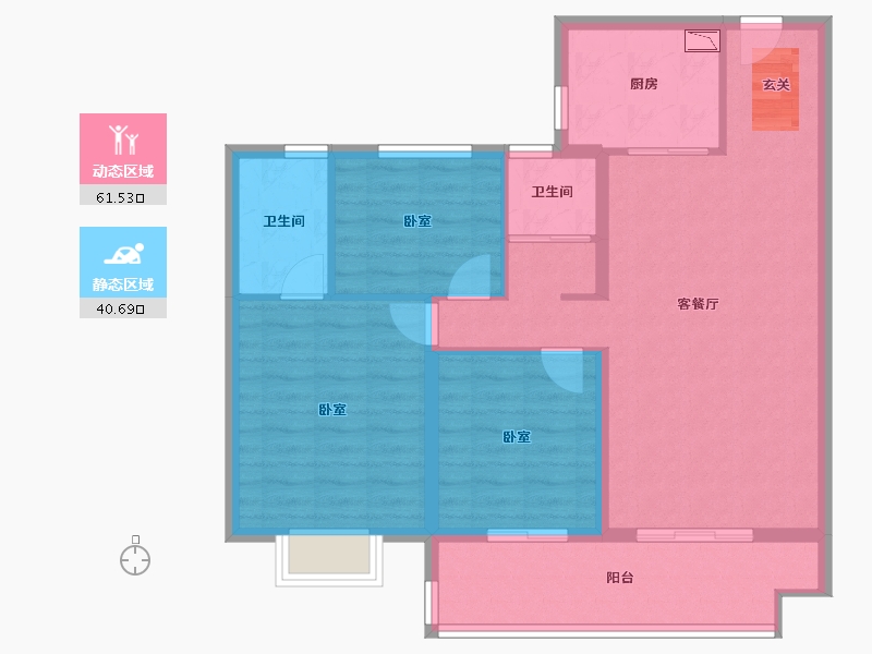 河南省-郑州市-碧桂园名门凤凰城-92.00-户型库-动静分区