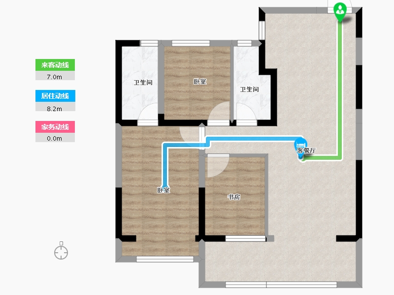 河南省-郑州市-电建地产泷悦华庭-87.00-户型库-动静线