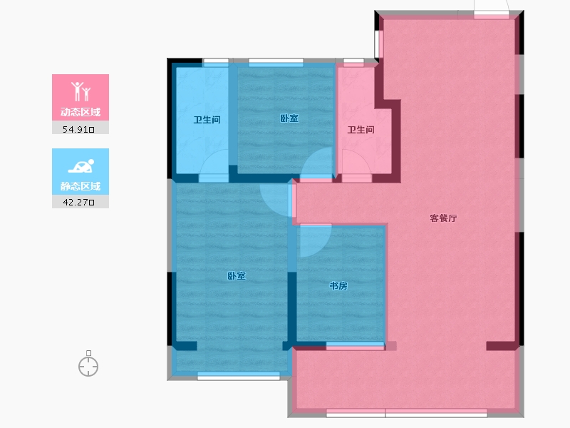 河南省-郑州市-电建地产泷悦华庭-87.00-户型库-动静分区