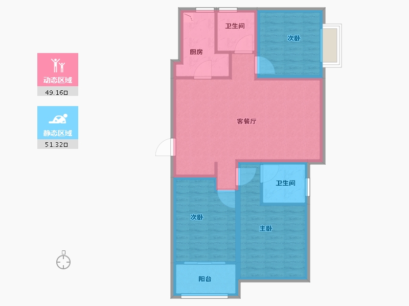 山东省-济南市-世茂原山首府-90.00-户型库-动静分区