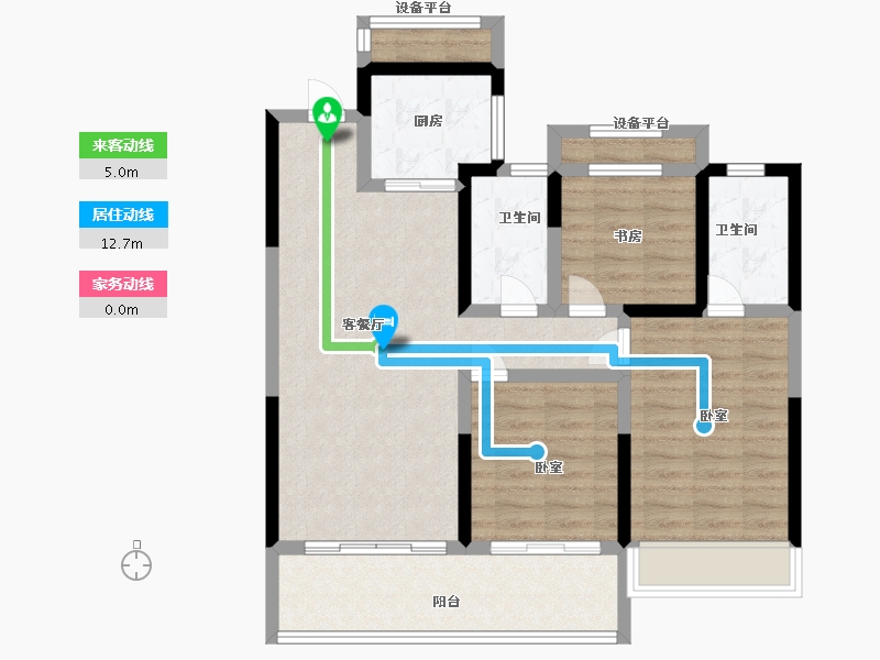 浙江省-温州市-世茂璀璨瓯江-85.99-户型库-动静线