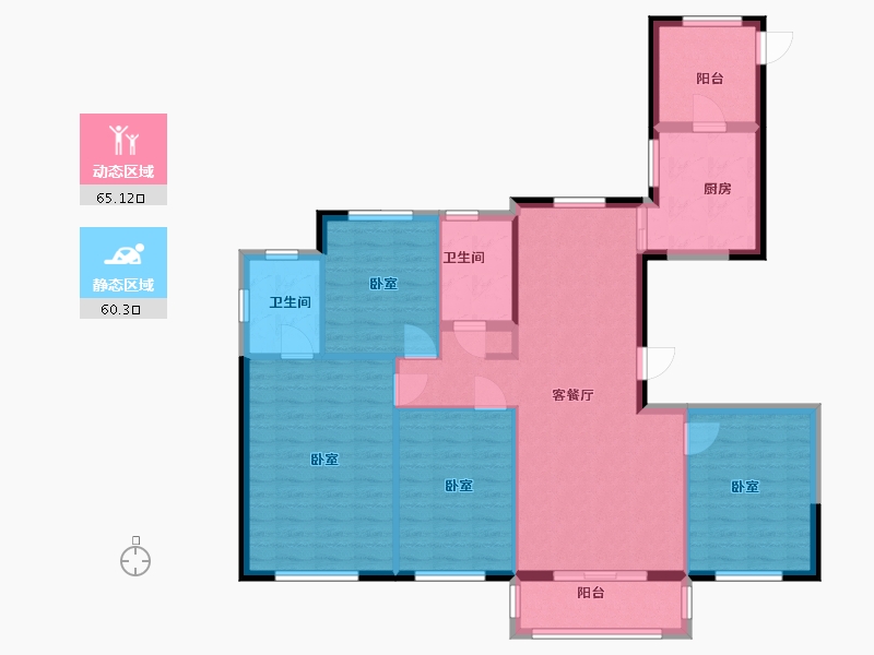 浙江省-温州市-瓯江峯汇-113.99-户型库-动静分区