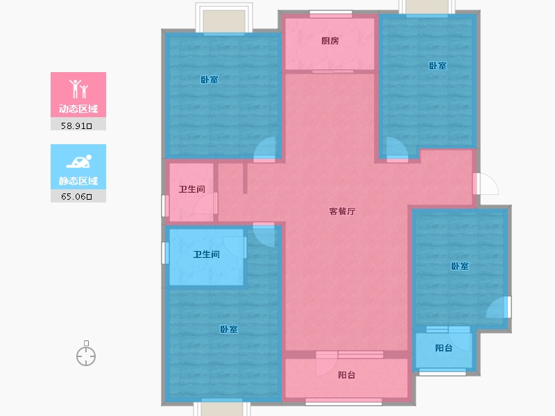 山东省-济宁市-兖州瑞马名门-109.99-户型库-动静分区