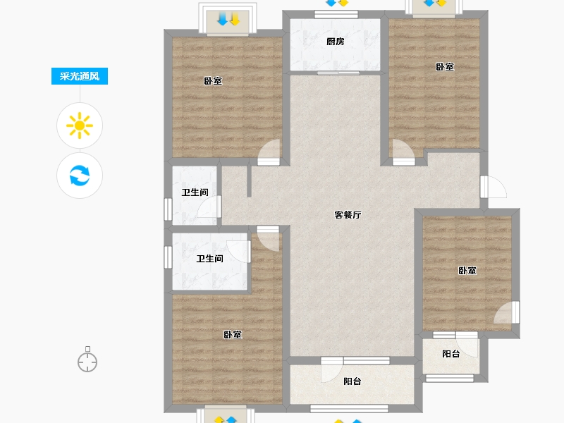 山东省-济宁市-兖州瑞马名门-109.99-户型库-采光通风