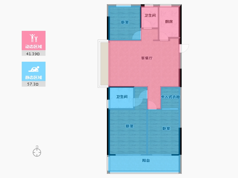 浙江省-温州市-大家天阳雲天美筑-90.01-户型库-动静分区