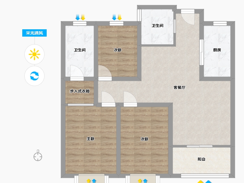 山东省-临沂市-意林·国际公园-78.48-户型库-采光通风