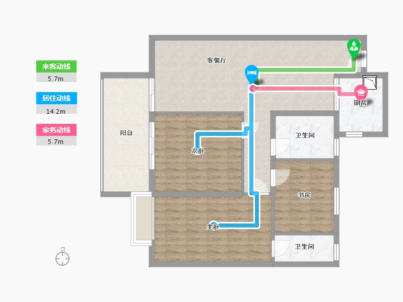 福建省-厦门市-雅居乐香山湾-100.45-户型库-动静线