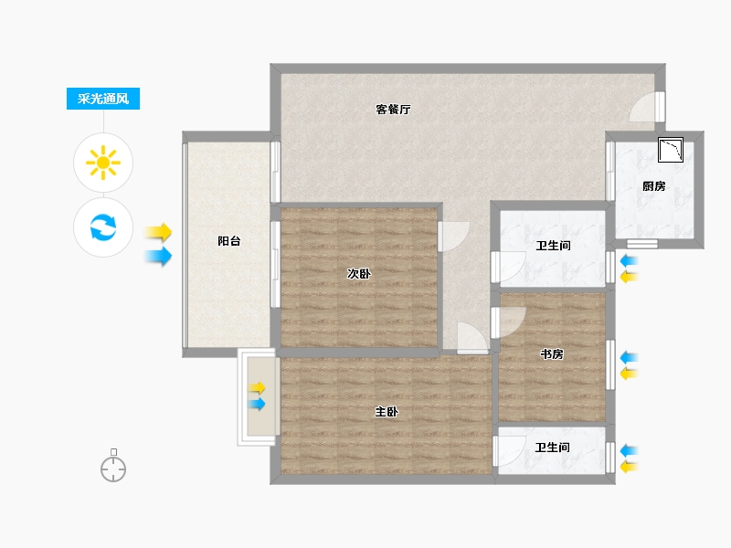 福建省-厦门市-雅居乐香山湾-100.45-户型库-采光通风