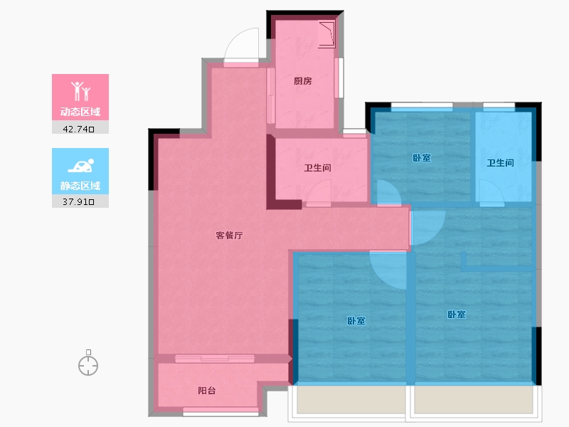 浙江省-嘉兴市-科大凤起潮鸣府-71.00-户型库-动静分区