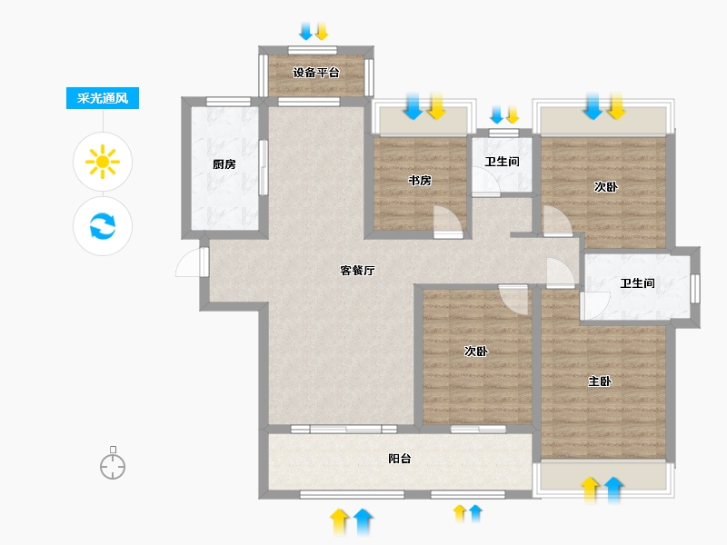 河南省-许昌市-腾飞洪河富贵-115.00-户型库-采光通风