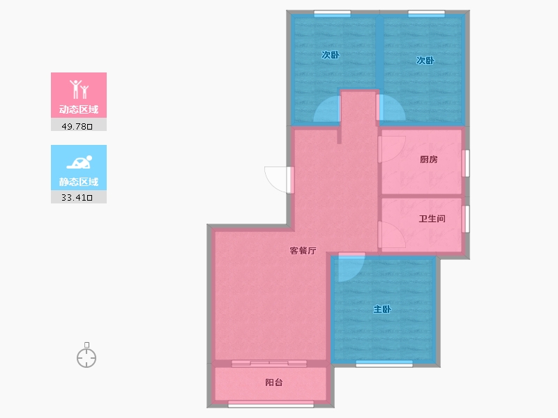 山东省-济南市-天鸿万象新天-74.00-户型库-动静分区