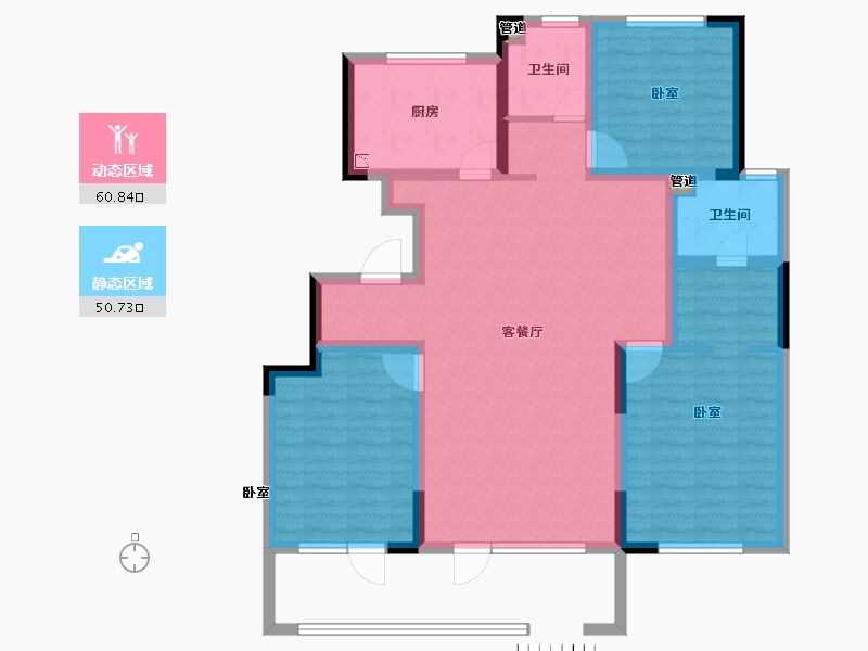 山东省-青岛市-绿地国际花都-100.00-户型库-动静分区