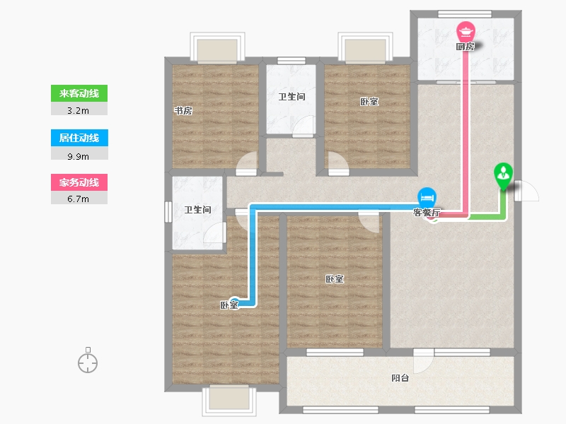 山东省-济宁市-兖州瑞马名门-124.99-户型库-动静线